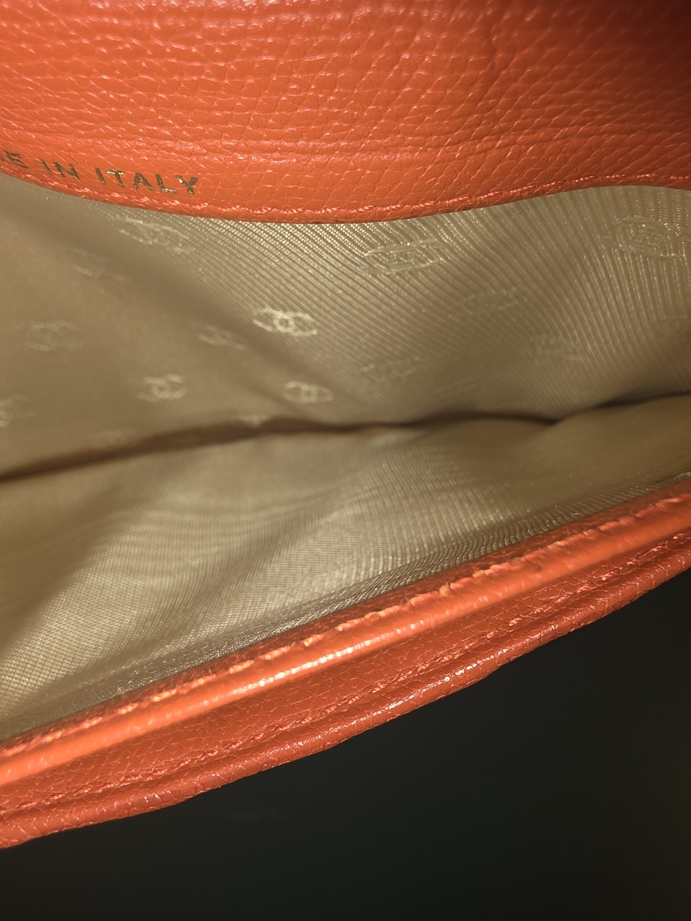 CHANEL Orange Textured Leather Continental Wallet with CC Snap - Picture 8 of 8